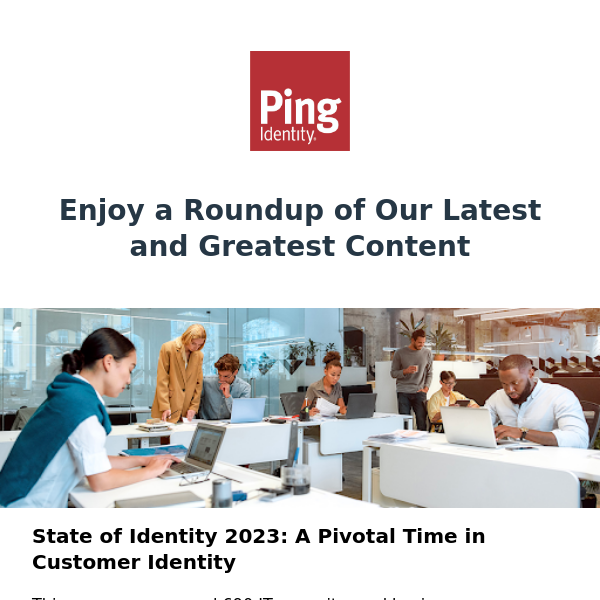 Ping Identity Roundup — October 2023