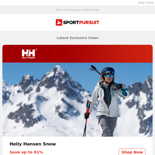 Helly Hansen Snow | Osprey | Red Original | Under Armour | Wilde & King | Up to 74% Off!