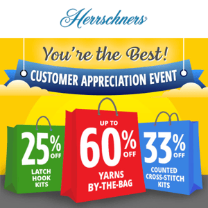 Ends Today—Up to 60% off in our Customer Appreciation Event!