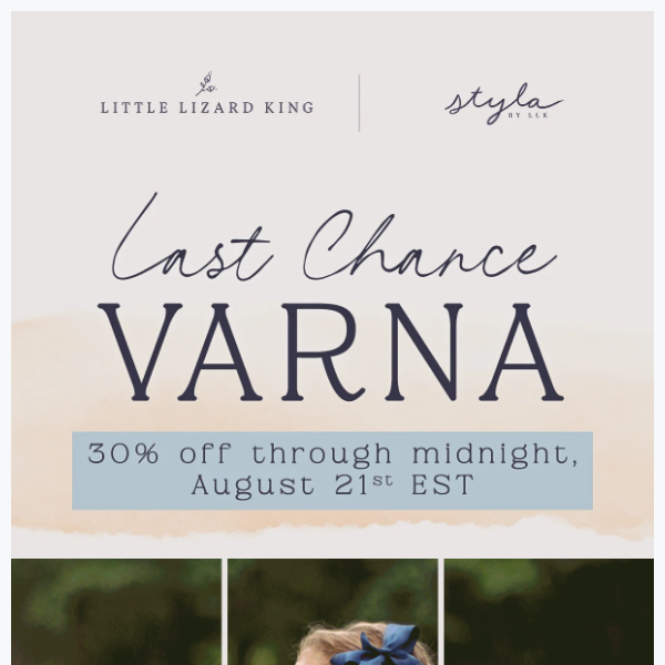 *Ends tonight* Varna 30% Off!