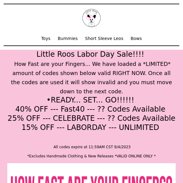 Labor Day Sale Ends at MIDNIGHT!!