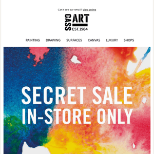 Secret Sale – in-store only!