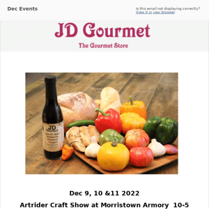 Weekend Events for JD Gourmet Dec 9-11 2022