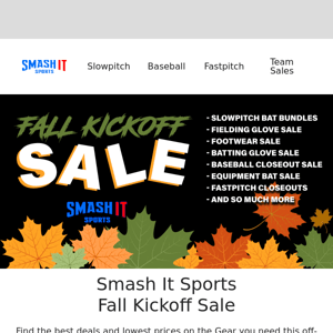 Smash It Sports Fall Kickoff Sale - Live Now!