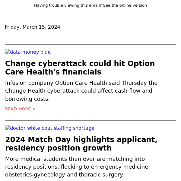 Change outage threatens Option Care Health's finances