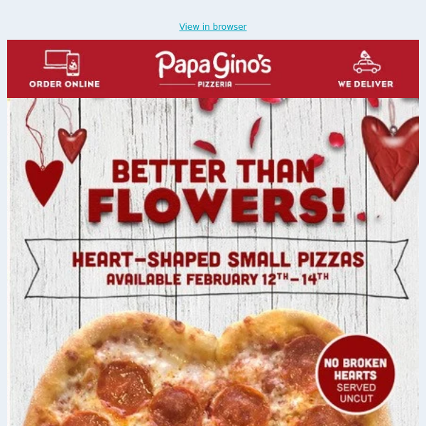 Hey Papa Gino's Fans! Nothing Screams LOVE Like a Heart-Shaped Pizza. 💓🍕