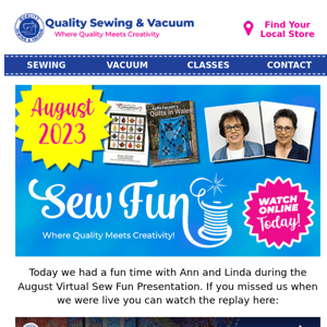 August Virtual Sew Fun is Here