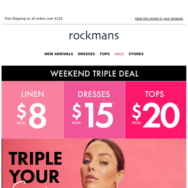 Weekend just got BETTER! Triple your savings from $8*