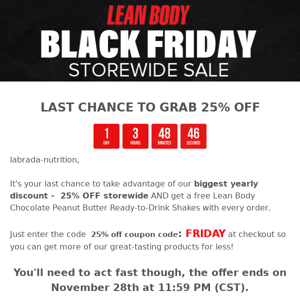 🛍️ Last Chance - 25% OFF Black Friday Sale