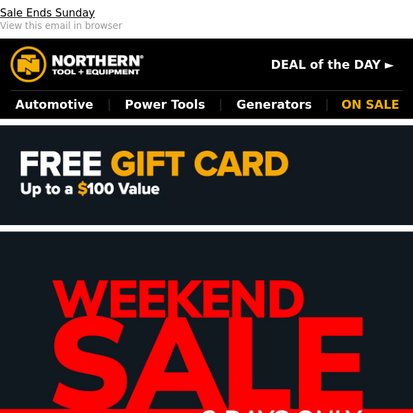 Weekend Sale Starts Now + Free Gift Card EXTENDED
