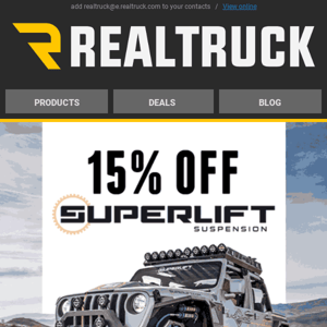 15% OFF all Superlift® Suspension: TWO WEEKS ONLY!