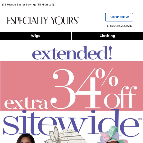 Good News: EXTRA 34% OFF Extended!