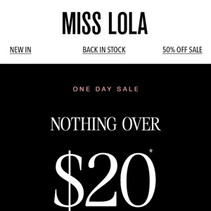 🔓 Early Access: NOTHING OVER $20 SALE