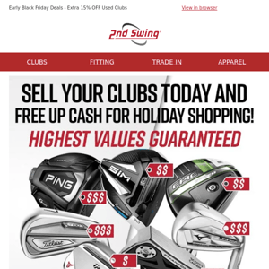 Sell Your Clubs Today & Free Up Cash for Holiday Shopping ⛳ Price Drops on Titleist T-Series Irons & Vokey SM8 Wedges