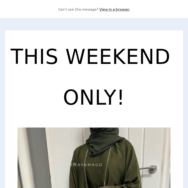 THIS WEEKEND ONLY!