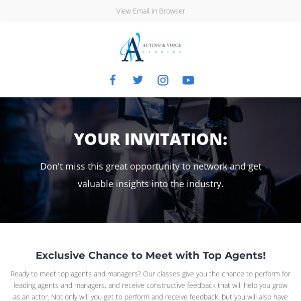 Your Invitation: Meet Top Agents!