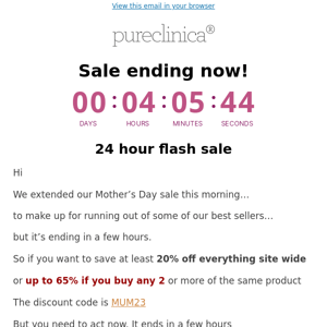 65% OFF sale - ending in 5...4...3...