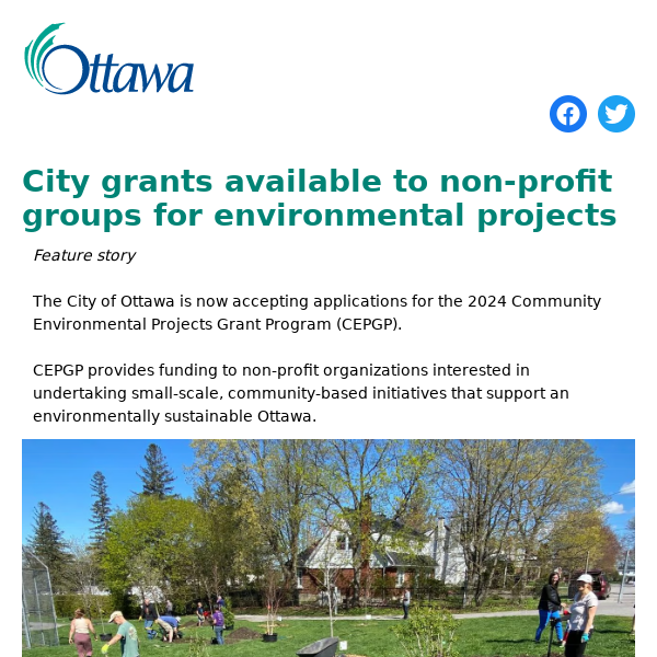 City grants available to non-profit groups for environmental projects