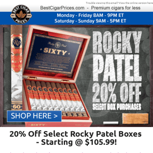 😵‍💫 20% Off Select Rocky Patel Boxes 😵‍💫