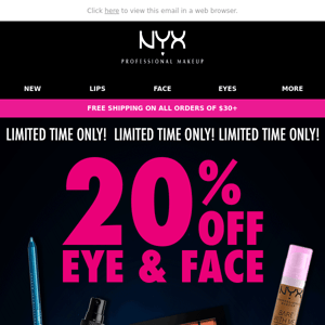 👻20% OFF Face & Eye starts NOW!