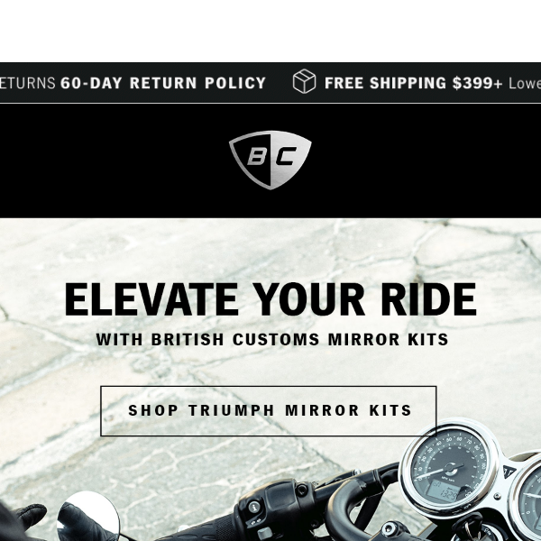 Elevate Your Ride with British Customs Mirror Kits