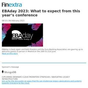 Finextra News Flash: EBAday 2023: What to expect from this year’s conference