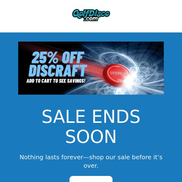 25% off Discraft sale ends Tomorrow!