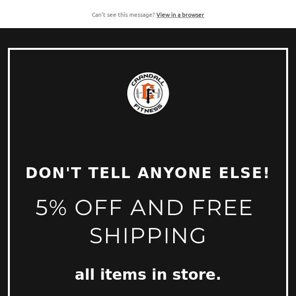 Don't tell anyone else!

5% OFF