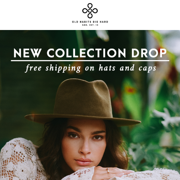 FREE SHIPPING — New hat styles just launched