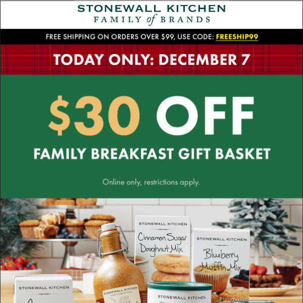 30 Off Our Family Breakfast Gift Ends