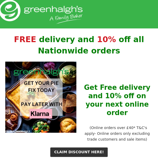 Do you want Free Delivery?... All of your favourites to your door Nationwide