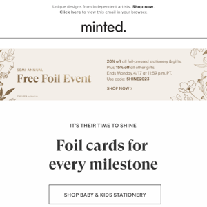 Save 20% on foil cards