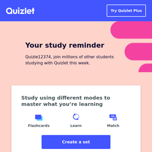 Your classmates are studying on Quizlet this week