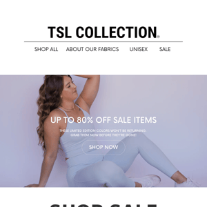 80% OFF OUR SALE SECTION