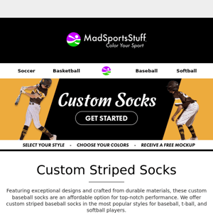 Create a custom sock for no additional cost! 🔥