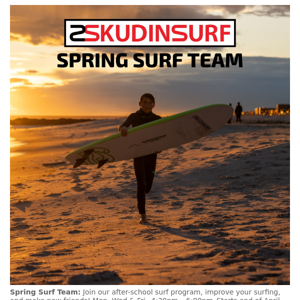 Spring Team & Summer Surf Camps 