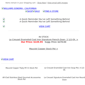 Attn: regarding Le Creuset Enameled Cast Iron Signature French Oven, 2 1/2-Qt. (ships ASAP!)