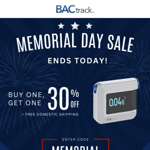 ⏰ Memorial Day Sale Ends today