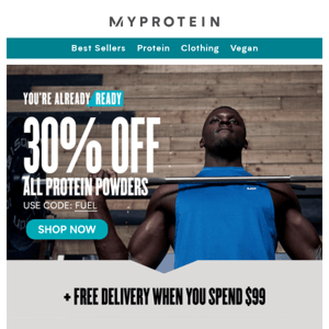 Fuel Your Workouts with 30% Off Protein Powders 🏋️‍♂️💪
