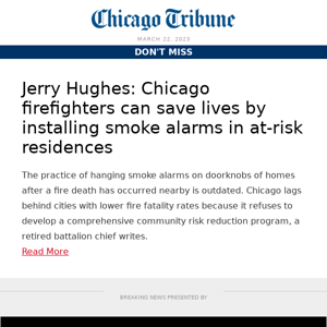 Chicago firefighters can save lives by installing smoke alarms in at-risk residences