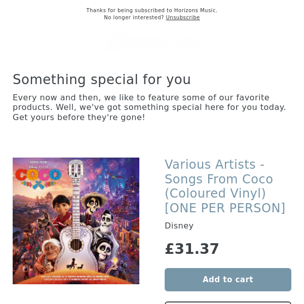 LAST! Various Artists - Songs From Coco (Coloured Vinyl) [ONE PER PERSON]