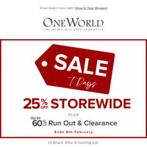 Last Chance: Save 25% storewide must end on the 5th feb