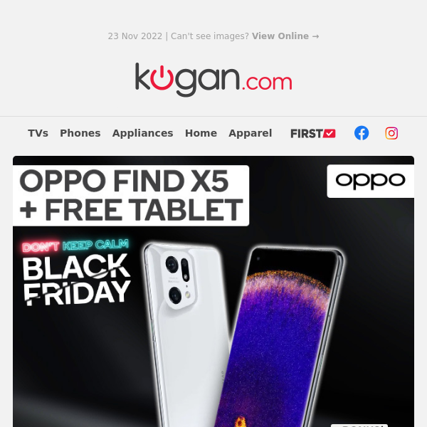 Black Friday is Calling! Save $500 on OPPO Find X5 Phone & Get a FREE OPPO Pad Air Tablet!^