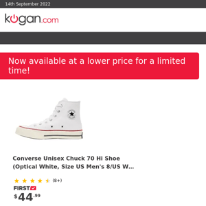 PRICE DROP: Converse Unisex Chuck 70 Hi Shoe (Optical White, Size US Men's 8/US Women's 10)