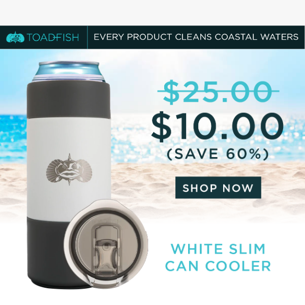 60% OFF White Slim Can Cooler!