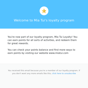 Welcome to Mia Tui Loyalty