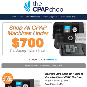 Cyber Week Deals! CPAPs Under $700—Prices Increase Tomorrow