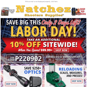 Only 2 Days Left for Labor Day Savings!