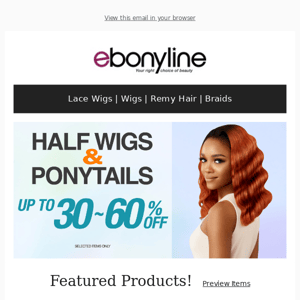 ❤️ Half Wigs & Ponytails Sale up to 60% off