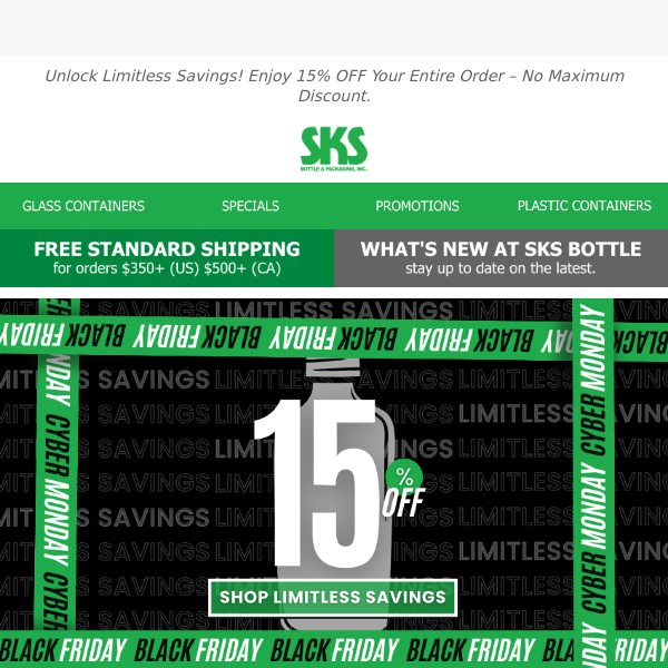 🛍️✨Unlock Limitless Savings: Enjoy 15% OFF Your Entire Order – No Maximum Discount!